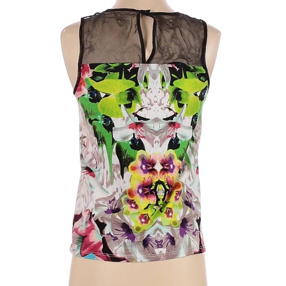 Prabal Gurung Floral Mesh Sleeveless Top - Picture 5 of 5
